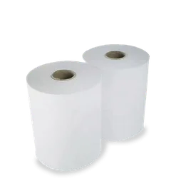 Bobina de papel blanco doble hoja de 400 metros por 24 centímetros